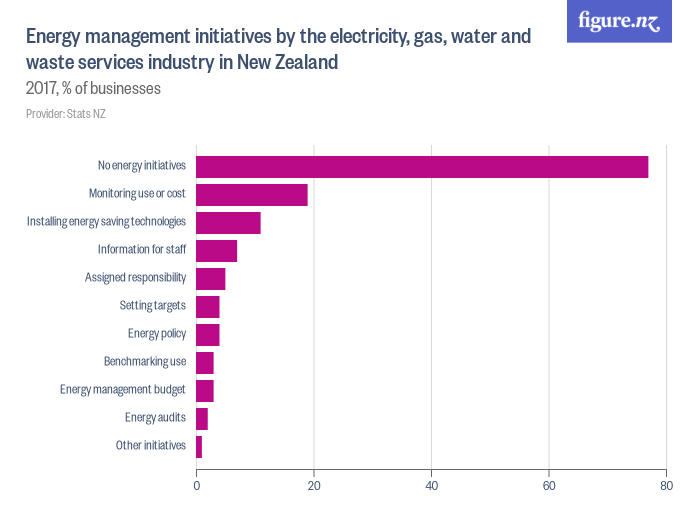Energy management initiatives by the electricity, gas, water and waste