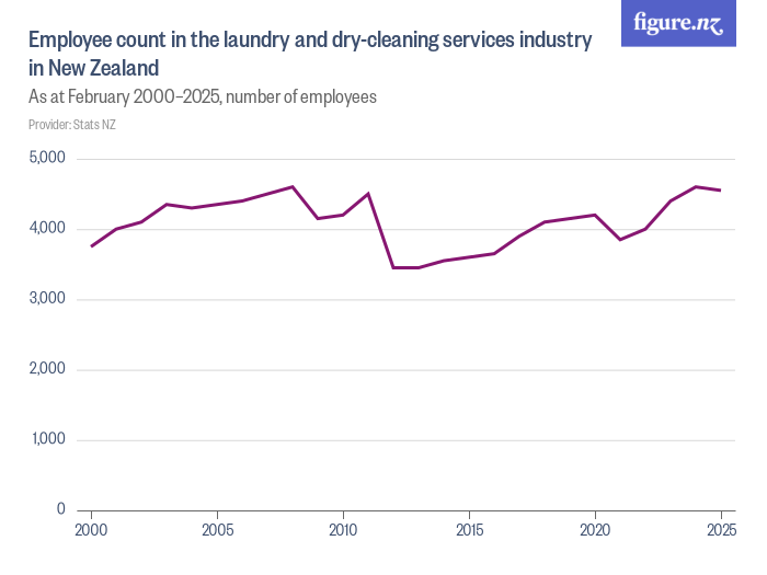 Employees in the laundry and drycleaning services industry in New
