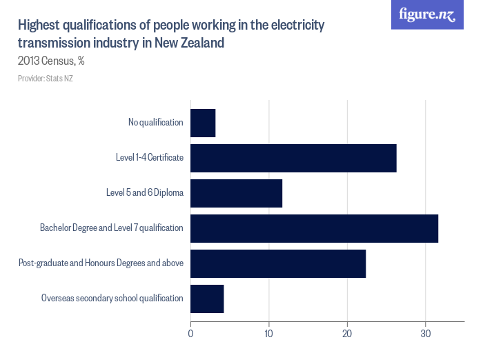 Highest qualifications of people working in the electricity